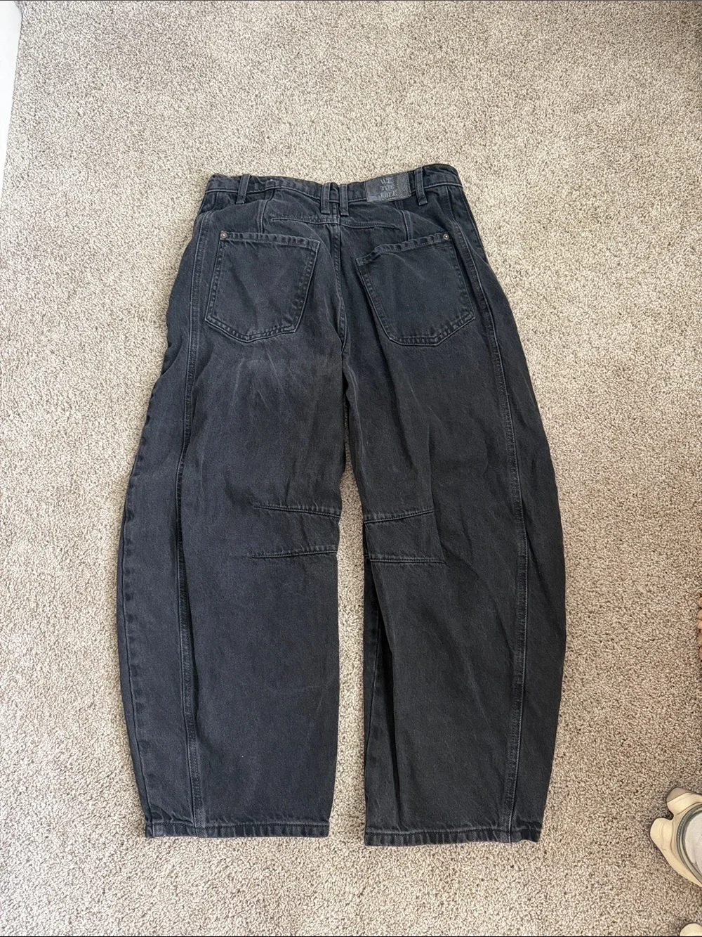 Free People Washed Black Barrel Jeans - Picture 3 of 3